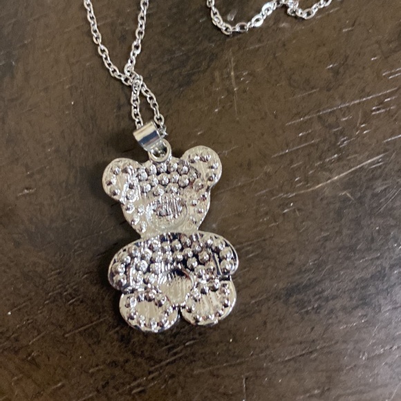 Rhinestone Teddy Bear Necklace - Picture 4 of 4